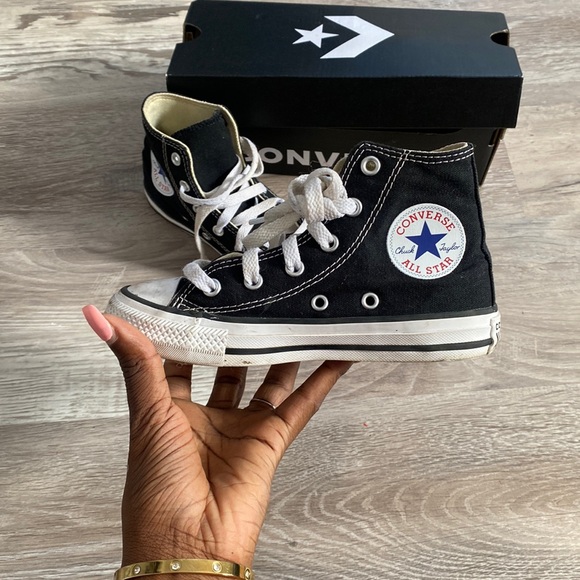 Boys black and white All star high top converse - Picture 1 of 9